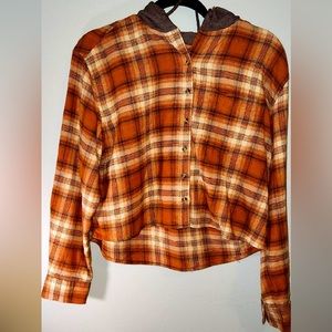 Orange Flannel With Brown Stripes